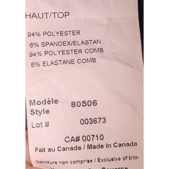 Joseph Ribkoff Polka Dot Ruffle Collar Surplice Wrap Style Blouse Black Cream 10 - Picture 4 of 4